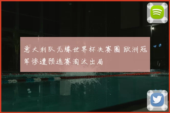 意大利队无缘世界杯决赛圈 欧洲冠军惨遭预选赛淘汰出局